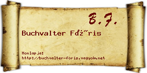 Buchvalter Fóris névjegykártya